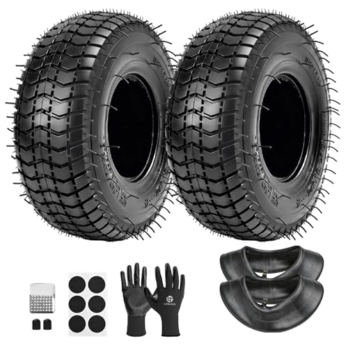 LTNICER 9x3.50-4 Tire and Inner Tube Set Replacement 9x3-1/2 Tire with Bent Valve Stem Heavy Duty Butyl Tube for Go Kart Scooter Mini Bike Lawn Mower 2 Pack