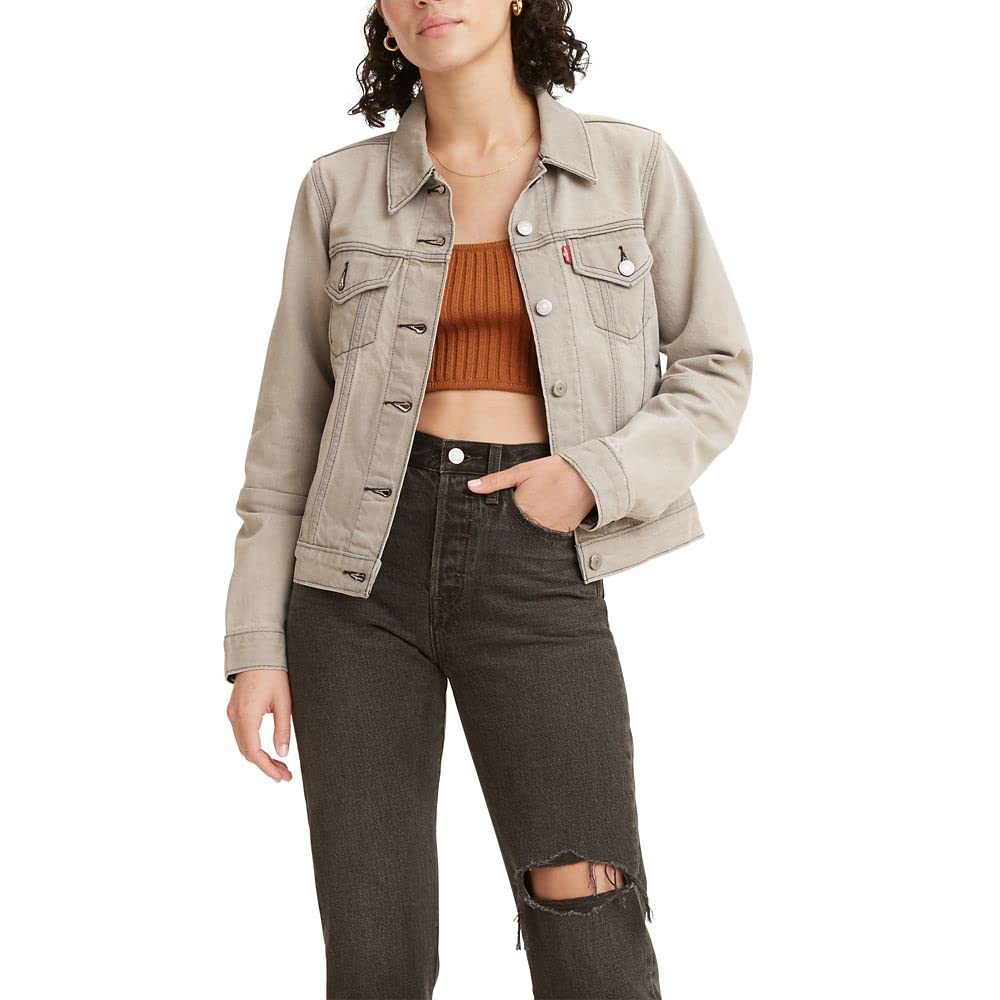Levi's Damen Premium Original Trucker Jacke, Cross My Heart – Grau, Small