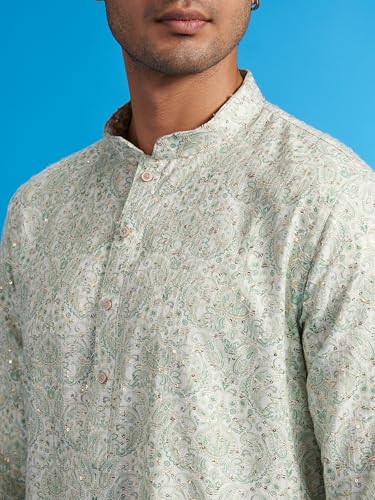 Image of DIWAS BY MANYAVAR Men's Cotton Blend Printed|Sequined Kurta (1pc)
