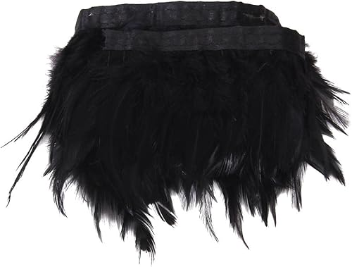 Miniatura 2 de pistro Plumas Adornos Con Flecos De 3,5 A 4,3 Pulgadas De Ancho Para Vestidos, Costura, Manualidades, Disfraces, Decoracin, 84 Cm De Longitud (Negro)