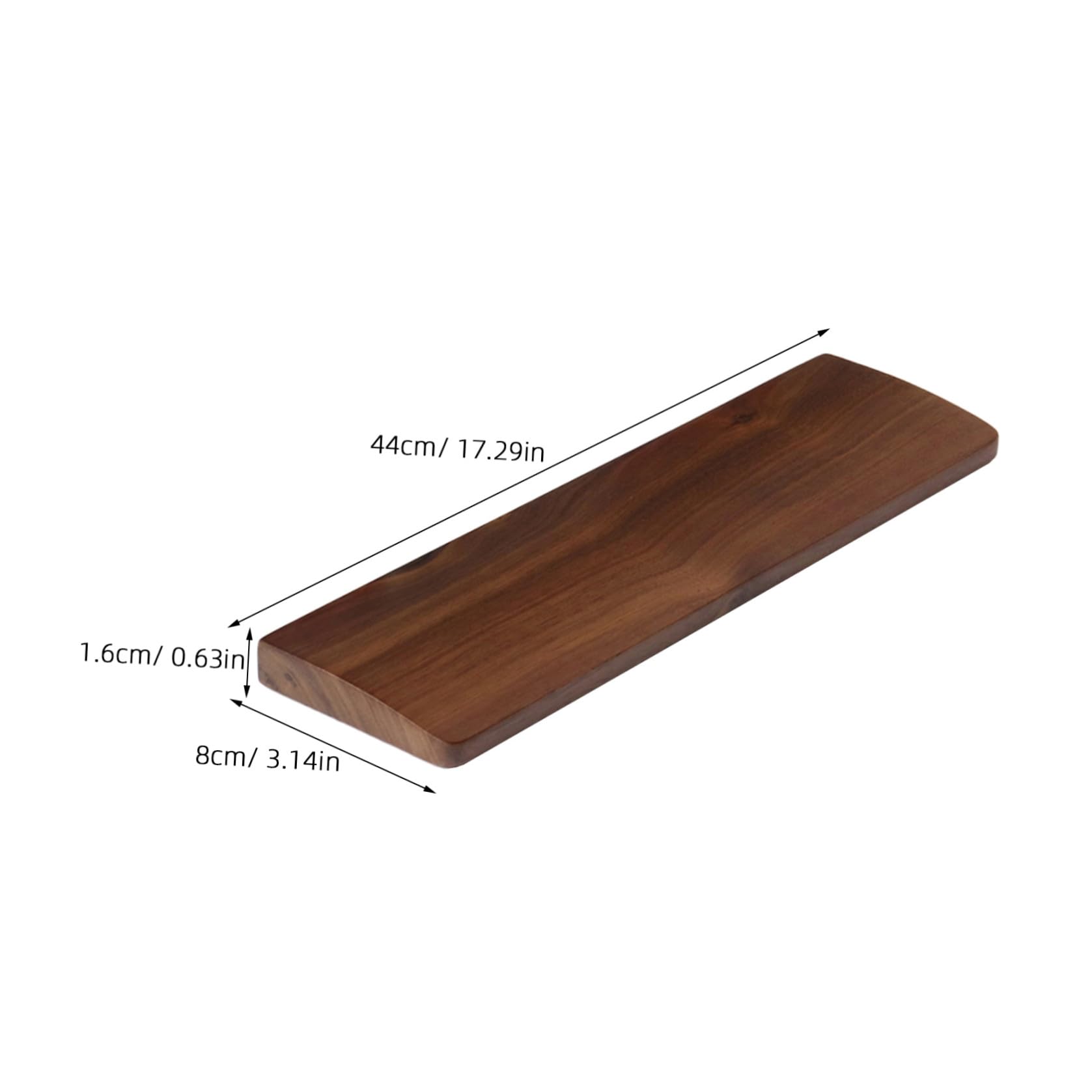 HANABASS Handgelenkauflage mit Natürlicher Holzstruktur 440x80mm aus Walnussholz und Ergonomischer Handgelenkstütze am Schreibtisch für Computer