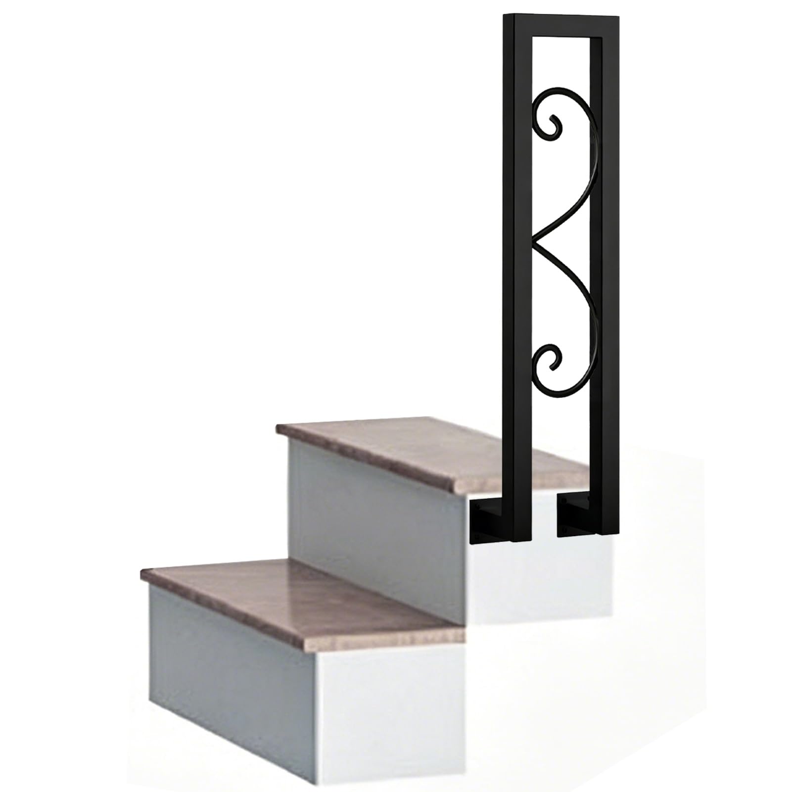 Marxan One Color Transitional Handrail Fits 1 Step, U-Shaped Banister Handrails For Indoor Front Porch Steps, Stair Railing For Loft Villa Corridor Garden(90Cm/35In)
