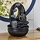 Zen’Light - Zimmerbrunnen Buddha Harmonie - Wasserbrunnen mit geräuschloser Pumpe - LED-Brunnen mit 2 Farben - Abnehmbarer Statue - Geschenkidee für Zen und Fengshui - Höhe: 40 cm