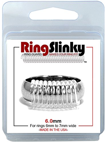 RingSlinky: Ring Size Reducer | Ring Size Adjuster | Ring Guard. Size: 6.0 mm, for rings 6 to 7 mm wide.