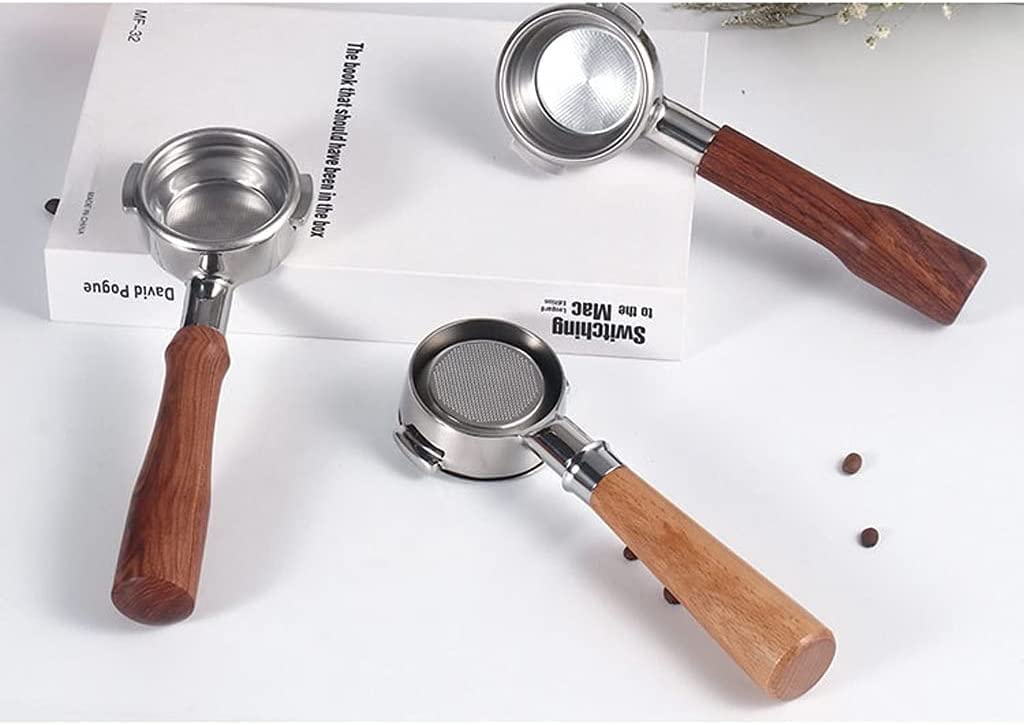Portafiltro de café,Portafiltro sin fondo, Mango de café de 58 mm, compatible con la máquina de café E61, juego de café con mango modificado de acero inoxidable (ambas orejas) Mango de café (Size : I)