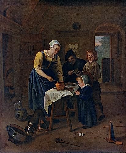 Affiche sur toile Jan Havickszoon Steen, une famille paysanne sacrée