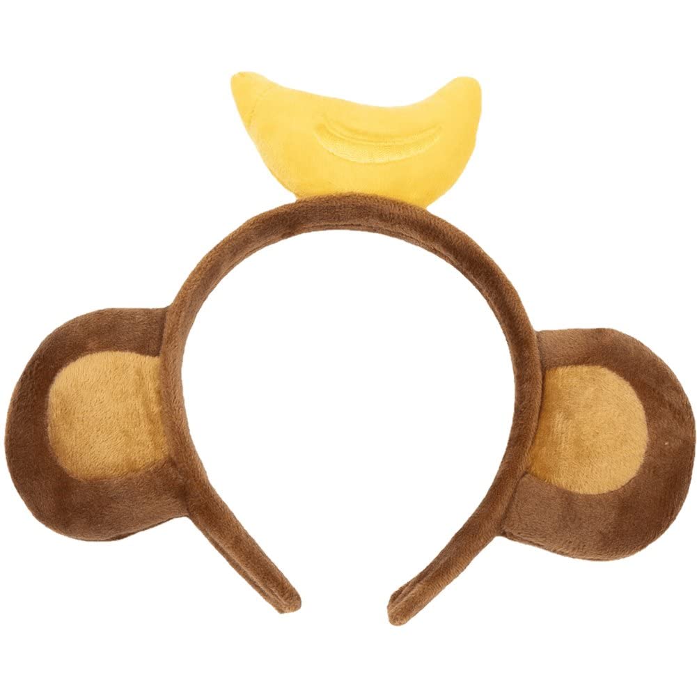 Ericetion Animal Cosplay Headband Monkey Ears with Banana Hat Cartoon Plush Headband Animals Theme Cosplay Party Dress Up