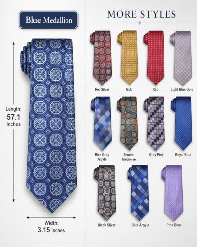 Image of WeiShang Neckties for Men, Classic Formal Tie