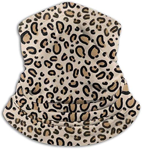 Neck Gaiter Warmer Windproof Mask Dust - Free UV Face Mask - Leopard Print Tan Natural Animal Cheetah Safari Print