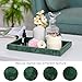Marble Bathroom Vanity Tray, Natural Luxury Vanity Home Kitchen Bathroom Table Tray, Stone Decorative Countertop Dresser Trays for Key Coffee Perfume Jewelry Makeup (Blackish Green, 12
