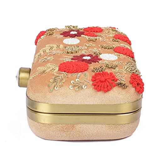 Image of Umera clutch entire heavy embroidery and is a stunning Women' Evening Clutch Purse with Detachable Chain Strap Closure Handbag Suitable for Weddings Proms Night Out Luxury Glam Handbag