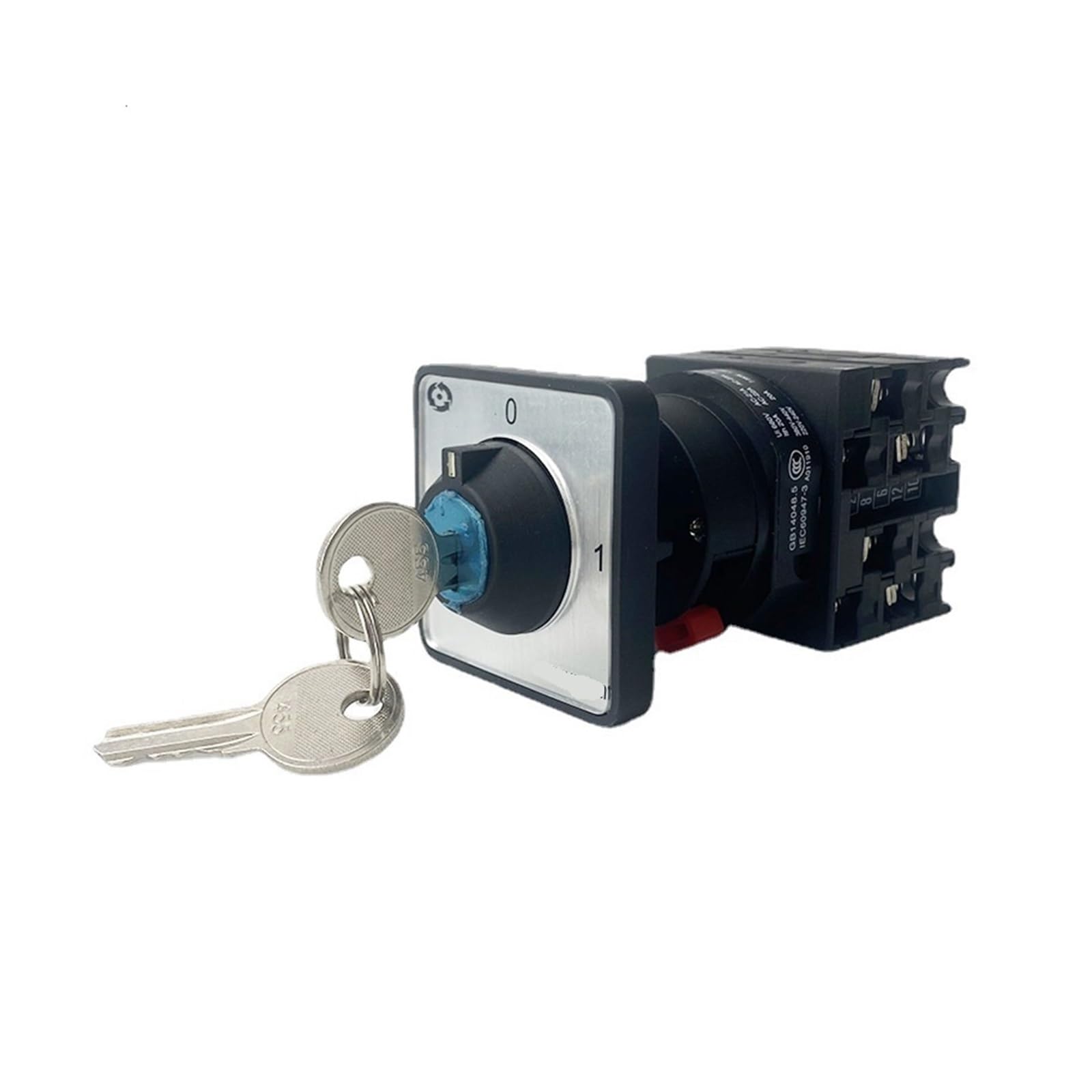 LHNBGTUIW Cam Switch 2 Position ON-Off with Key 3 Poles 690V 20A Selector Rotary Changeover Control Circuit Motor YMW42S-20/3