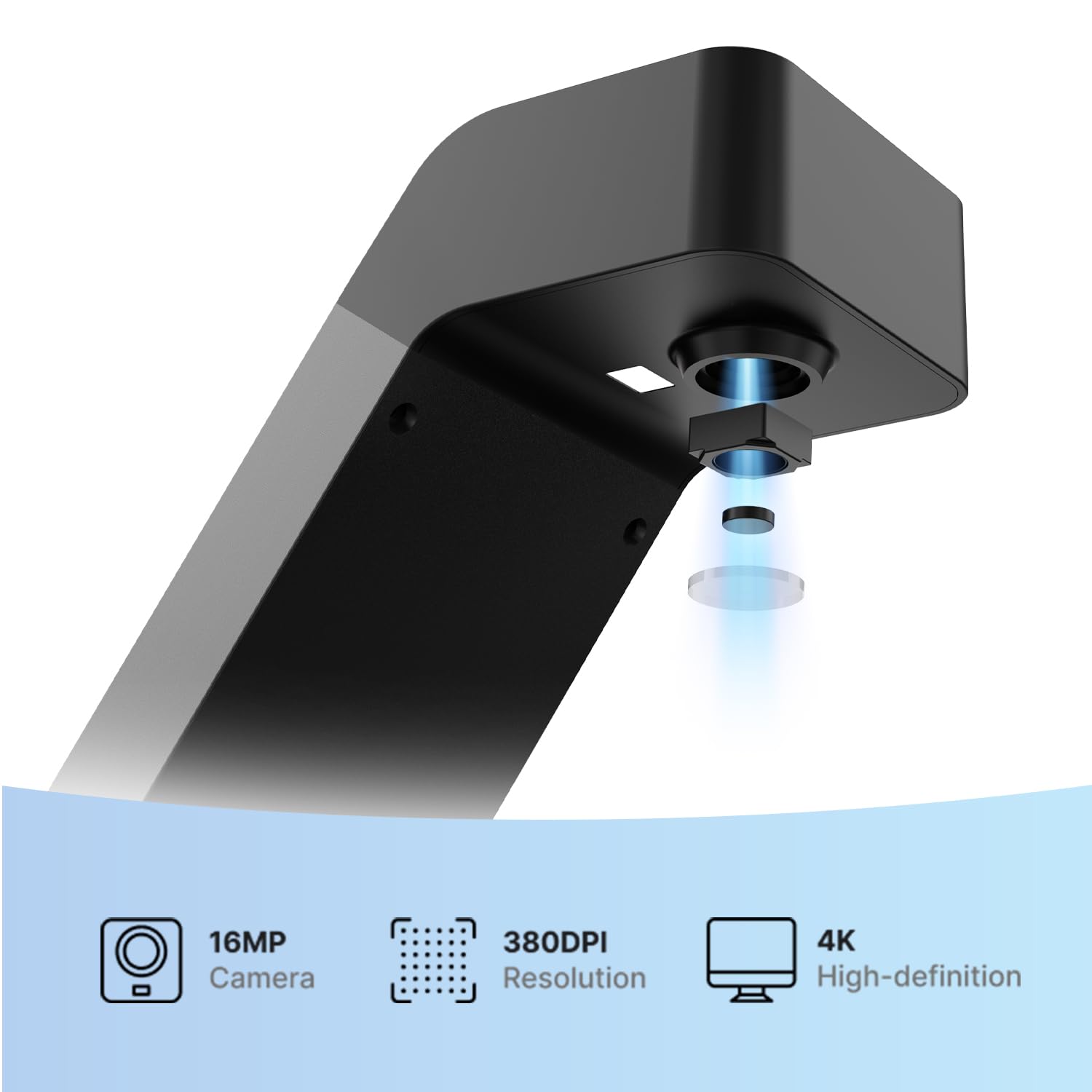 JOYUSING Scanpad100 Pro - Scanner per documenti portatile da 16 MP, fotocamera per documenti USB, 1s per scansione, riconoscimento del testo OCR, miglioramento AI, formato A4, pieghevole per andare