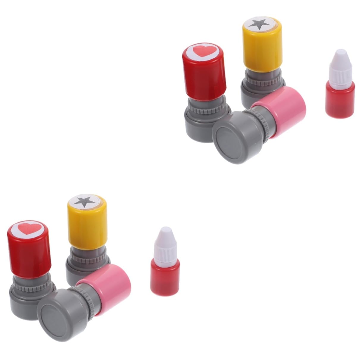 Tofficu 6 Pz Foca Squisito Timbro Scolastico Matrice Fotosensibile Timbro Conveniente Bel Modello Adorabile Didattico Album Piccolo Fiore Rosso Alunno Plastica Inchiostro
