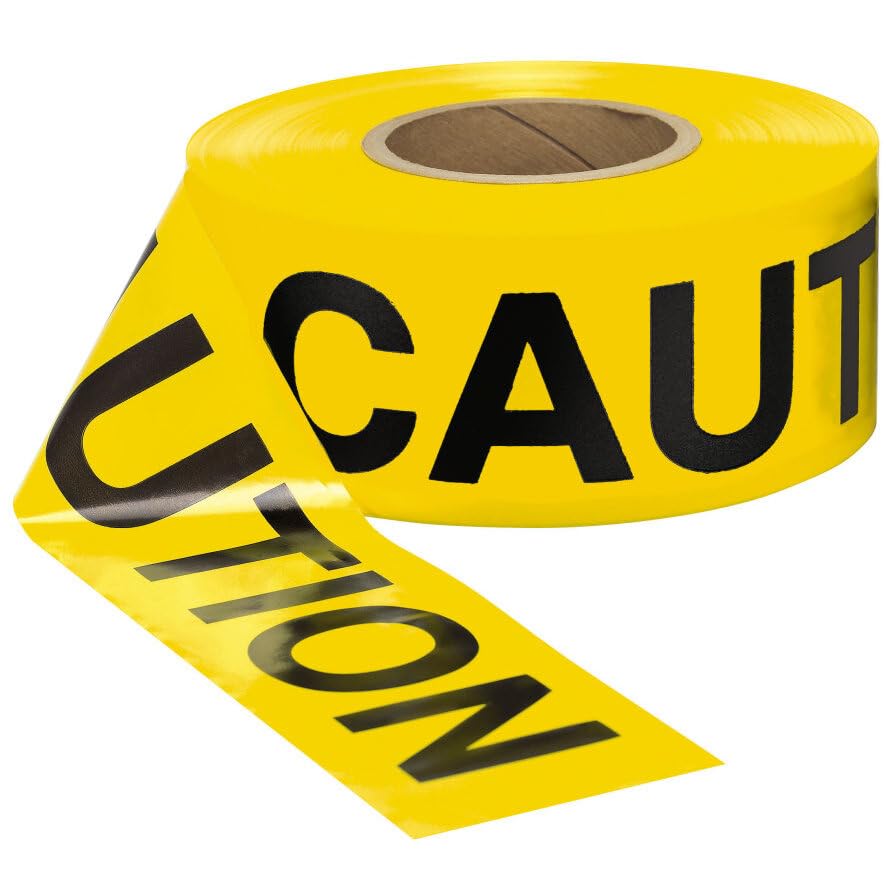 Swanson Barricade Safety Tape - 3 Inch X 300 Feet Caution Yellow With Black Print