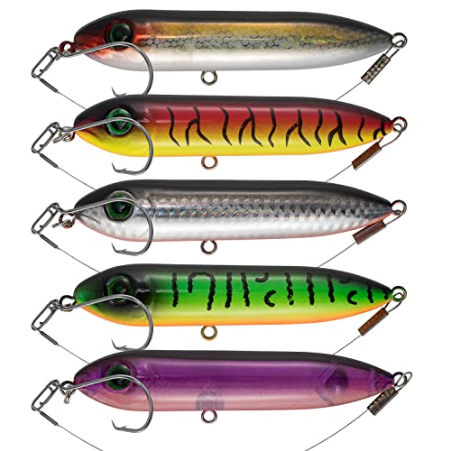 Dr.Fish 5 Pack Catfish Float Rigs Demon Dragon Catfish Rattling Line Float Santee Cooper Rig Catfishing Tackle Fishing Topwater Fishing Wire Leader with Snap and Circle Hook