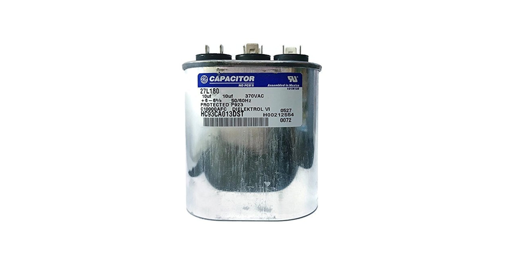 Amazon.com: Genteq GE Capacitor Oval 10/10 uf MFD 370 volt