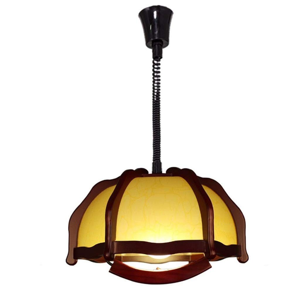Lustre en bois vintage pour éclairage de salle à manger chaleureuse