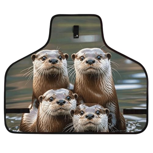 Delantal de trabajo ajustable Three Brown Otters con bolsillos miniatura 1