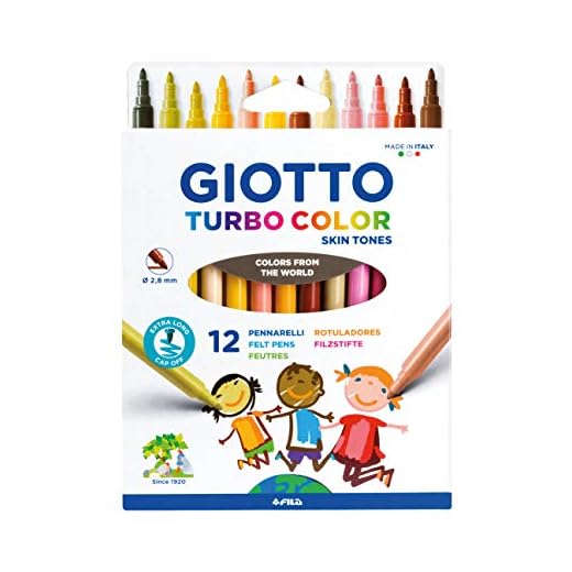 Giotto F526900 Rotuladores Turbo Color Skin Tones Estuche 12 uds