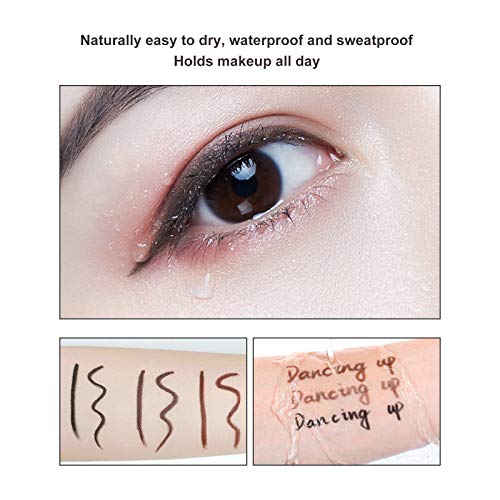 Ownest 6 Pcs Eyeliner Gel Pen,3 Colors Waterproof Long Lasting Eyeliner Gel Pencil Set High Pigment Colorful Eyeliner Makeup-Brown,Black,Dark Brown