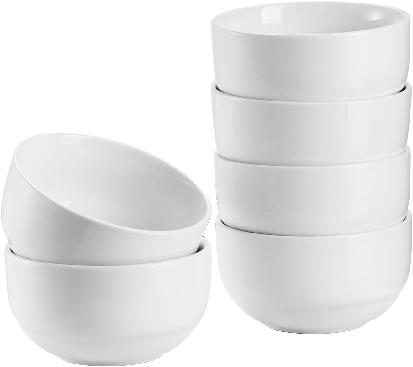 DOWAN 10 OZ Small Bowls, Ice Cream Bowls - 4.25" Ceramic Dessert Bowl Set of 6 - Porcelain Small Cereal Bowls, Side Dishes Dipping Bowl for Portion Control - Dishwasher Microwave Safe（Soft White - Image 9