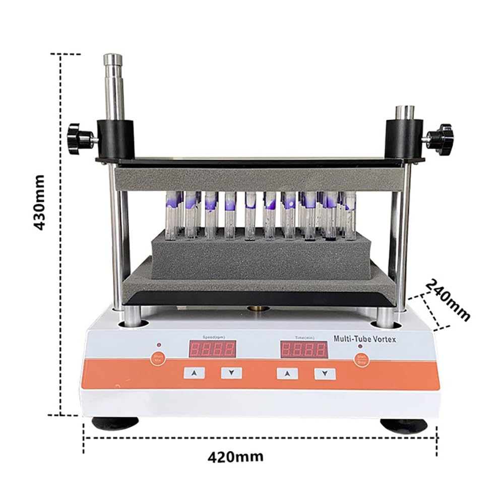 Miscelatore a vortice multi-tubo, shaker da laboratorio 500-2500RPM, agitatore liquido con 6 moduli, timer 1-9999 min, 3 modalità, per ricerca chimica e biologica