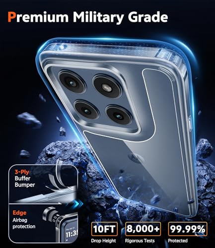 Image of FNTCASE for Motorola Edge-2026 Clear Case: Military Grade Drop Protection with Screen Protector Anti Yellowing Cell Phone Cover - Rugged Shockproof Protective Bumper Transparent Phonecase
