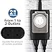 K KASONIC - Outdoor Light Timer Outlet, 24 Hour Mechanical Switch, Heavy Duty Plug in Timer Waterproof with 2 Grounded Outlet, ETL Listed (Black)