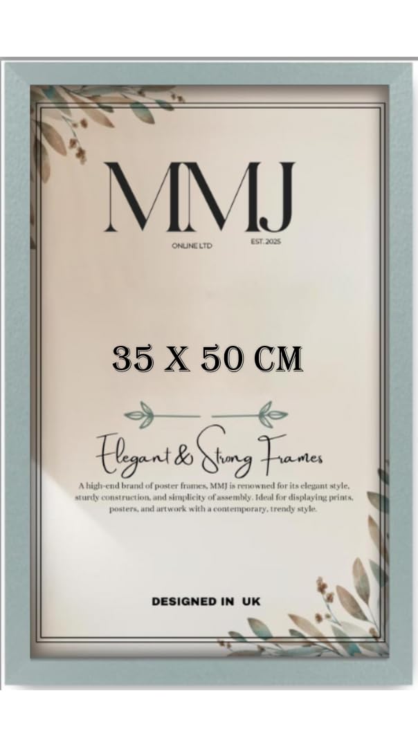 New Elegant Picture Poster Photo Frame 35x50 cm (14x20 Inch) – Wall Mounted Frame for Certificates, Jigsaw Puzzles, Artwork – Landscape & Portrait Hanging Z-09 (Silver)