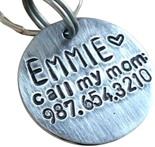 Pet Tag, call my mom Tag, Dog Tag, Pet ID Tag, Cute Pet Tag, Dog Tag, Dog Tags for Dogs, Hand Stamped Tags, Pet Tag, Cat Tag (1")