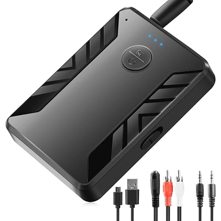Moocuca Ricevitore Bluetooth 5.0, Adattatore Bluetooth con Latenza Ridotta,  Trasmettitore Bluetooth può Collegare 2 paia di Cuffie, Ricevitore Bluetooth  Aux per auto, home stereo, pc, tv, cuffie : Amazon.it: Elettronica