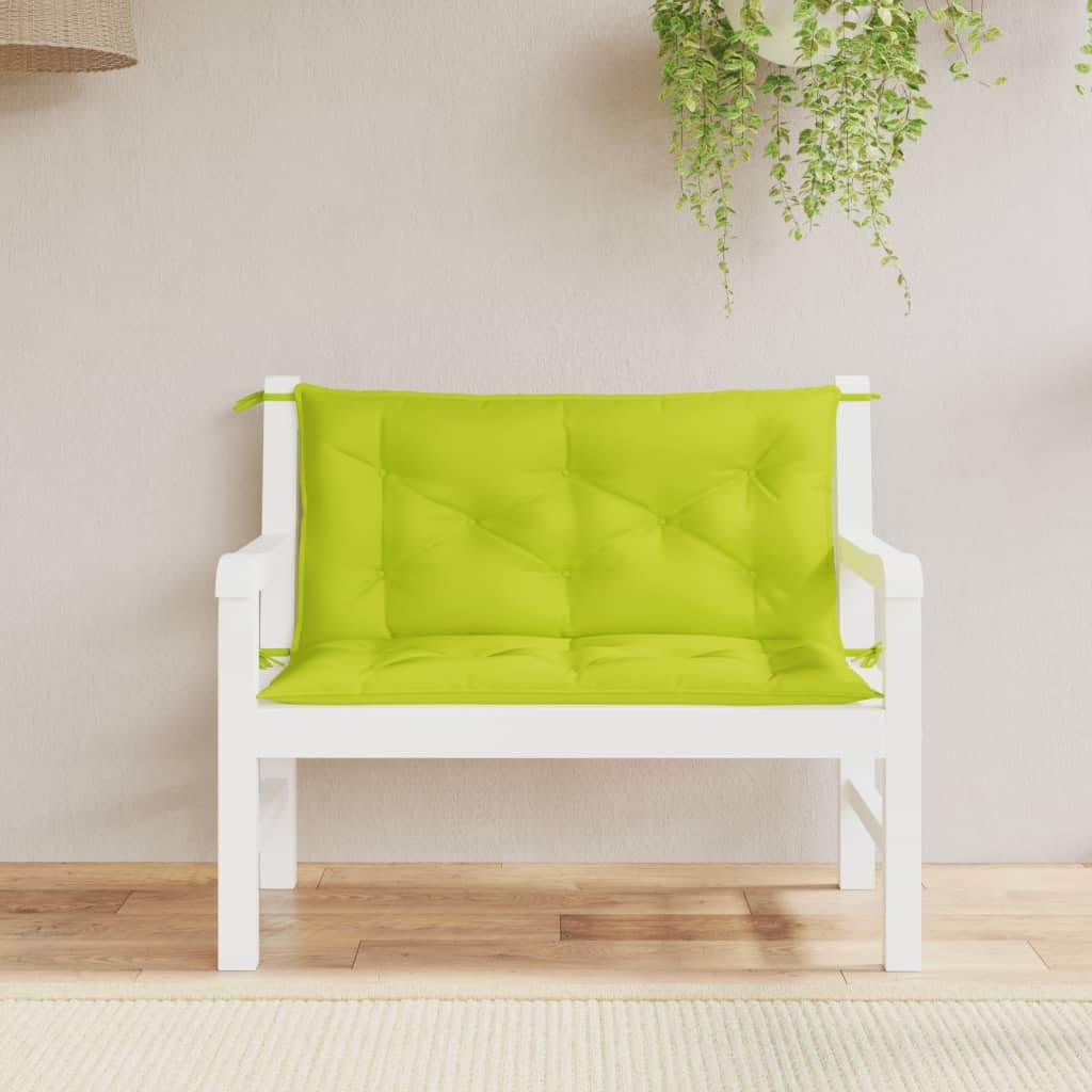 Coussins de banc de jardin vert vif pour supprimer la dureté du bois