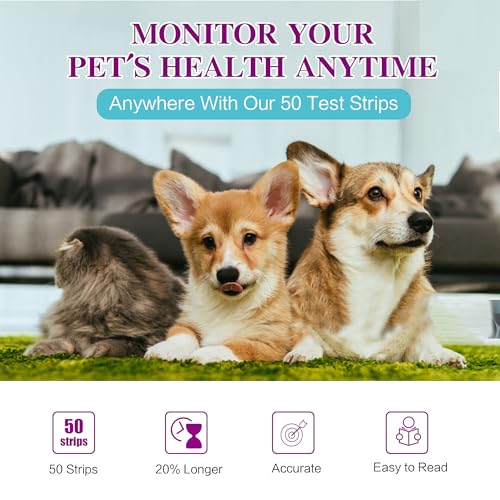 dog amp cat urine test strips 4-in-1 pet urinalysis testing kit for ketone glucose ph and nitrite reagent strips for vet diabetes amp uti monitor 50ct urine test kit easy to use at home