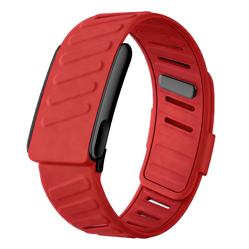 VeveXiao Rugged Comfort Silicone Wristband Compatible with WHOOP 5 | Whoop MG Bands, Durable Soft Silicone Sports Loop Strap for Men Women with Metal Frame Connector (Red, Whoop 5.0 MG/Life)