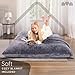 Milliard 3 in 1 Bean Bag Chair, Giant Comfy and Convertible Floor Lounger for Adults and Kids, Beanbag Chair Floor Cushion with Machine Washable Cover and Bonus Blanket (Grey Faux Fur)