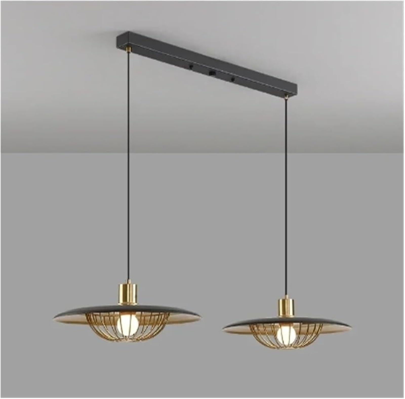 FZQSXAZU Pendant Light Ceiling Shade Industrial Modern Chandeliers Lamp for Kitchen Island Dining Room Restaurant Adjustable Hanging Contemporary Design(Black 45