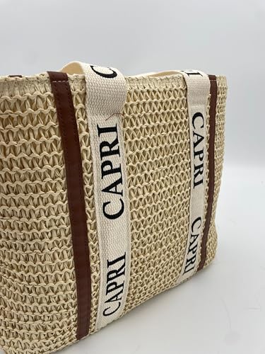 Sac en paille Cléopâtre DIVINA cabas plage taille moyenne 45cm - 4