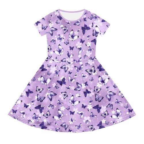 Robe ete fille à manches courtes robe décontractée imprimée dessin animé