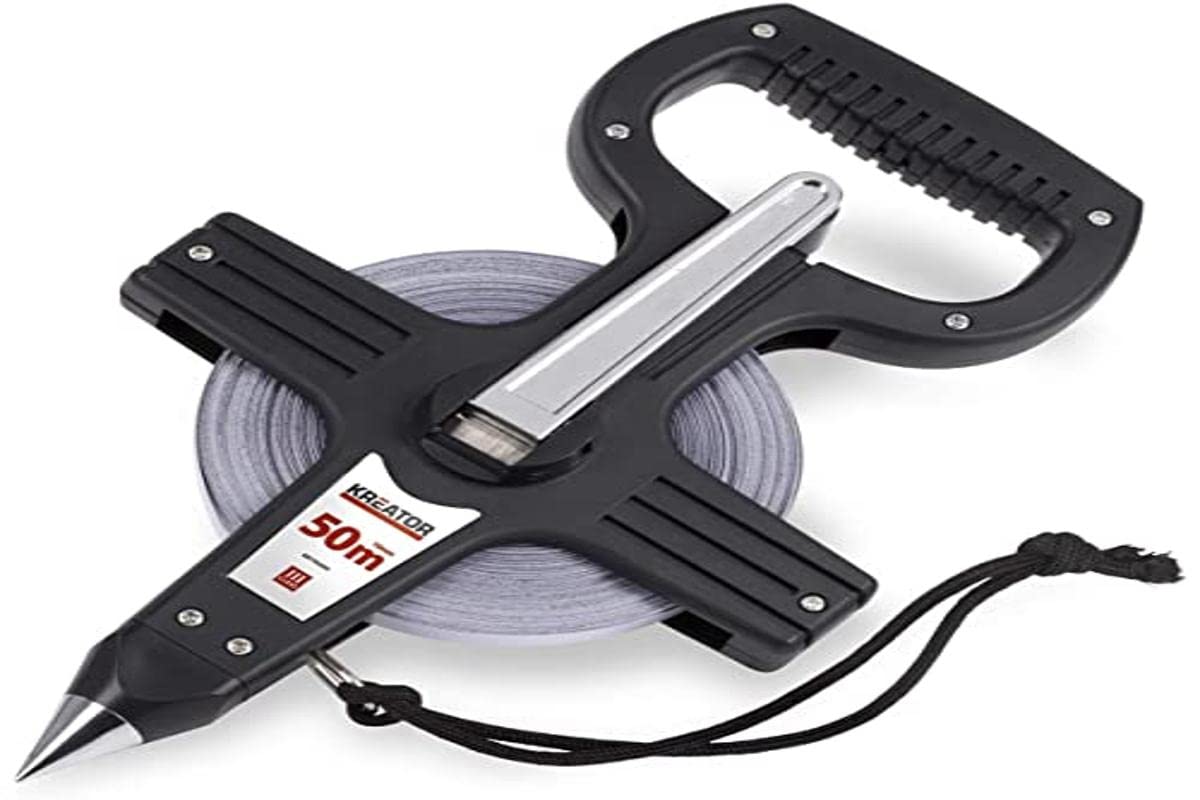Kreator KRT702050 Maßband 50m Stahlband mit ergonomischen Handgriff Rollmaß Bandmaß