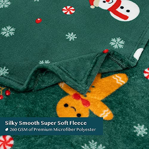 PAVILIA-Christmas-Gingerbread-Throw-Blanket-Green-Holiday-Christmas-Fleece-Blanket-Soft-Plush-Warm-Winter-Cabin-Throw-50x60-Green-Gingerbread