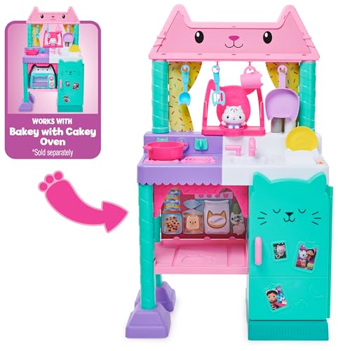 Gabby et la Maison Magique - Gabby Dollhouse - Cuisine De P’tit Chou - 1 Cuisine Géante + 20 Accessoires Gabby Chat - Tirée Du Dessin Animé Gabby Et La Maison Magique - Jouet Enfant 3 Ans et +