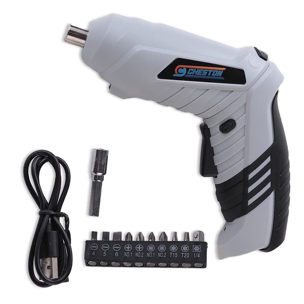 Cheston Cordless Electric Screwdriver Machine with Bits| Battery Powered (1300 MAH) with 2-Position Pivoting Handle & LED Light I Torque 3.5 NM I Home & DIY Use, USB Charging Cable, 1 Year Warranty I 10 Bits with Magnetic Bit Holder (B0C4P6RF6L) Amazon Price History, Amazon Price Tracker