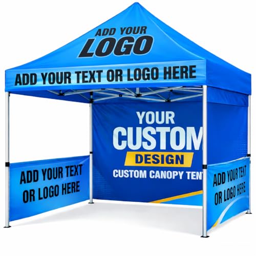 Custom Canopy Tent 10x10 with Logo, Personalized Pop Up Tent...