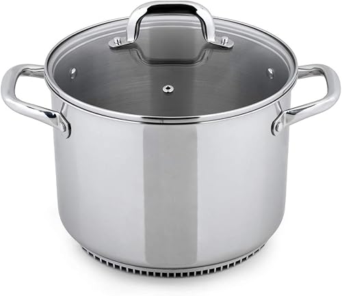 Turbo Pot FreshAir Rapid Boil Acero Inoxidable 8 cuartos de galón. Olla común, utensilios de cocina que ahorran tiempo y energía para estufa de gas