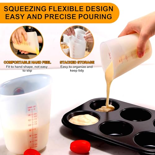 Set 3 vasos medidores flexibles de silicona 500 ml miniatura 5
