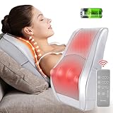 Neck Massager with Heat, Cordless Back Massager with Wireless Remote, 3D Kneading Massage Pillow for Back, Neck, Shoulder, Leg Pain Relief, Gifts for Men Women Mom Dad