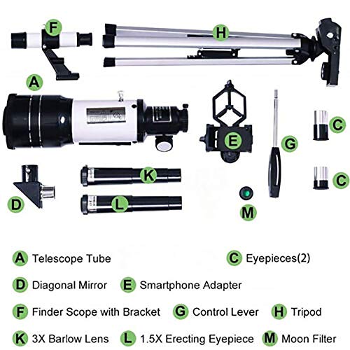 Telescopio Astronómico Refractor 70mm con Trípode miniatura 6