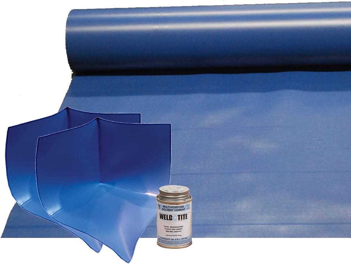 Shower Pan Liner Blue 40 mil Inside corners and Glue UPCIAPMO