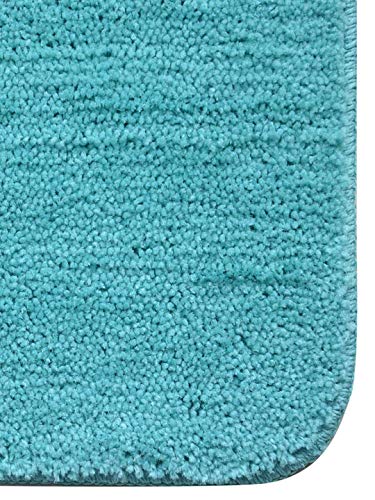 Image of SKIVE India Solid Anti Slip Bathmat,Colour Aqua,Size(40 x 60 cm) Set of 2 Piece